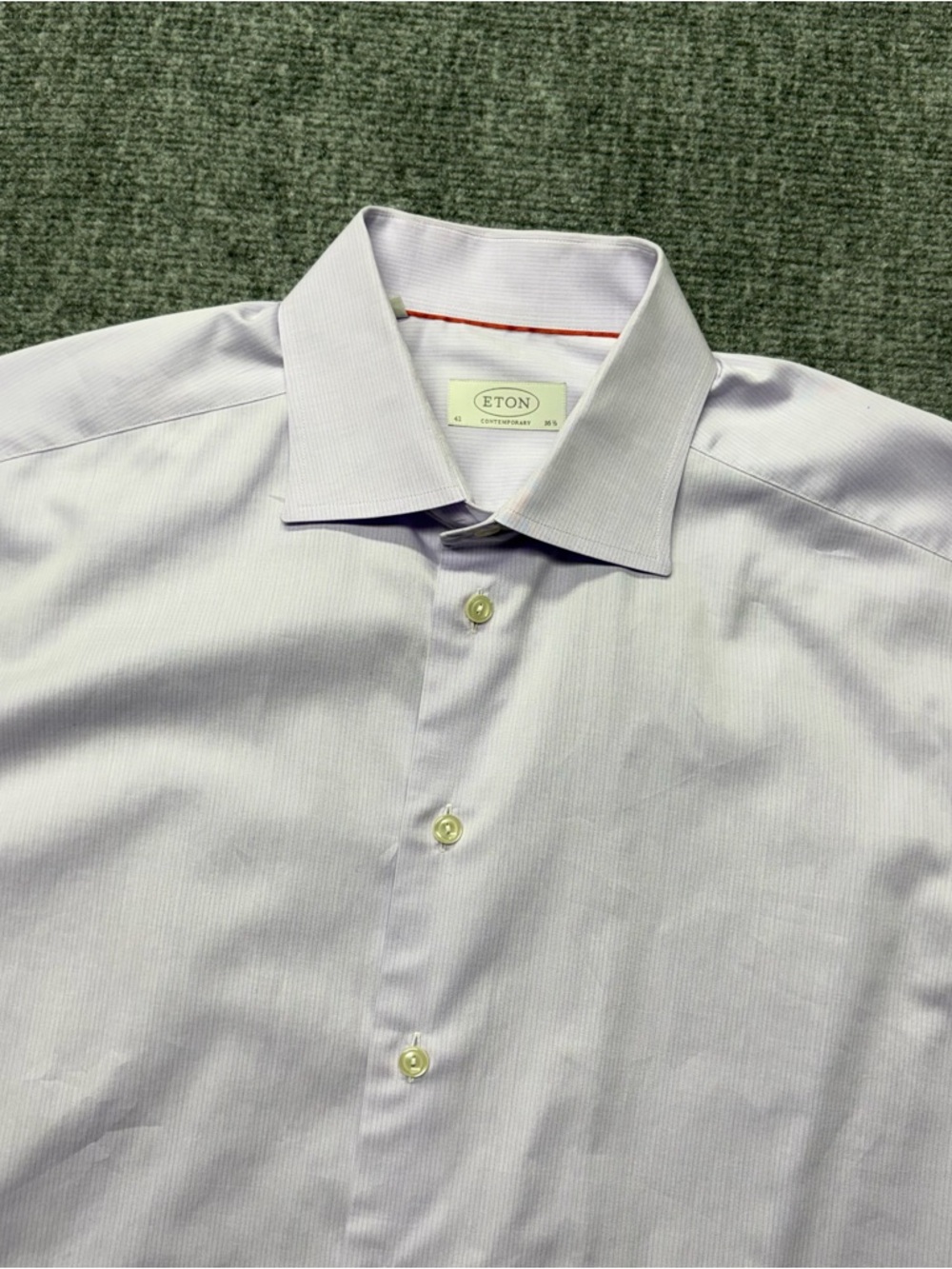 ETON Contemporary Dress Shirt Mens 16 1/2 42 Lavender Pinstripe 100% Cotton